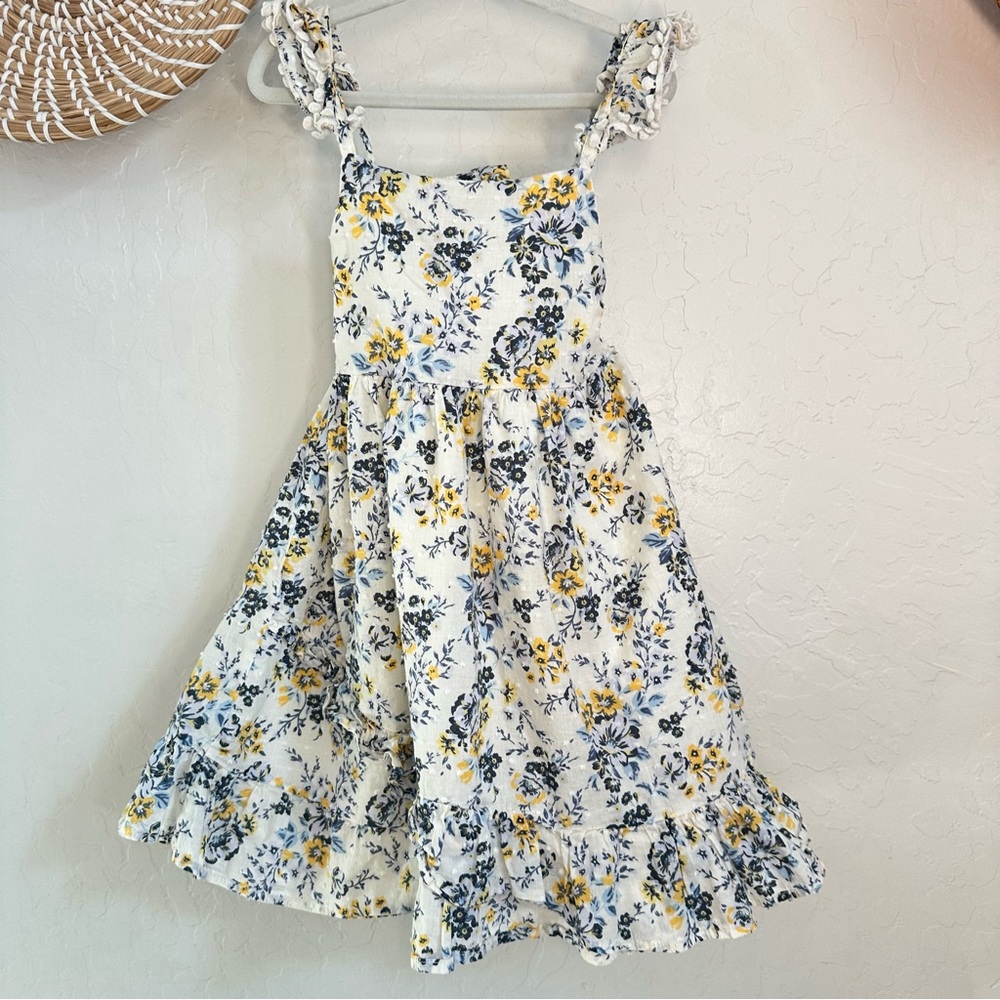 Joie Girls Floral Cotton Dress with Ruffle Details. Size 4T